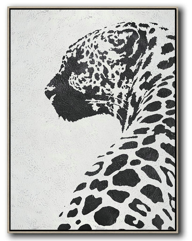Black And White Minimal Painting On Canvas,Hand Painted Canvas Art #Z8L8